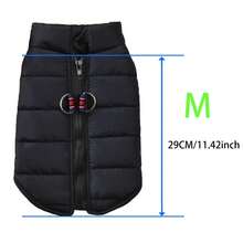 1pc New Autumn Winter Pet Clothes Zip Up Vest Warm Dog Jacket With Leash Hook, Fashionable - Black - View 14