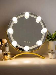 The Makeup Mirror Light Bulbs Are Suitable For Vanity Tables And Makeup Rooms, Featuring 10 Adjustable Light Bulbs. These USB Dimmable Lens Lights For Birthday Parties Come In Three Colors With Adjustable Brightness. - Multicolor - View 7