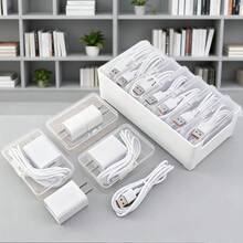 1 pieza Caja de almacenamiento de cable de datos con tapa, organizador de cajón de gran capacidad, organizador de cables de escritorio, adecuado para el hogar, la oficina, el aula, la residencia universitaria, la cocina, la división - Multicolor - Ver 2