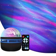 1pc Northern Lights Projector Lamp - Mesmerizing Night Light With 7 Modes & Remote, Dimmable LED Desk Lamp, USB Powered, Perfect For Halloween, Christmas, Bedroom, Gaming Room, Party - Ideal Holiday Gift