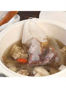 100pcs Reusable Drawstring Soup Bags - Multipurpose Kitchen Filter For Tea Leaves, Spices & Muslin - Perfect For Cooking, Chinese Herbs & Bone Broth Back To School