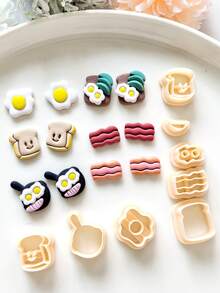 1/2/8pcs Food Shaped Clay Cutters, Suitable For Jewelry Making, Polymer Clay Baking Cutters, Egg Shaped Clay Tools, Jewelry Making Set - Clay Cutter - View 5