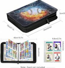 4 tarjeteros de bolsillo, álbum de tarjetas de, 400 tarjeteros de bolsillo con funda para tarjetas comerciales, tarjetero para álbum de coleccionista, juguete para regalo para (Rojo 2) 90UA - Color 2 - Ver 3