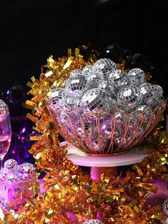 20pcs Mirror Disco Ball Decorations, Mardi Gras Mini Disco Ball Hanging Ornaments, 70s Disco Theme Party Reflective Balls, Christmas Tree, Birthday, Wedding (Silver)