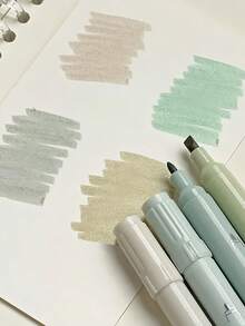 4pcs Double-Headed Fluorescent Highlighter Pens, Quick-Drying, School & Magazine Supplies, Fine Tip & Chisel Tip Cute Highlighters And Colored Markers, Back To School