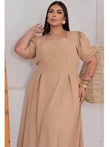 Women's Casual Long Dress - 米色 - 查看 4