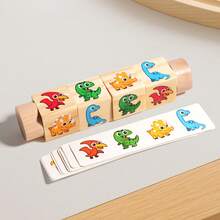 Bloques de rompecabezas giratorios de madera | Juguete educativo Montessori | Juguete de rompecabezas educativo para la primera infancia | Juego de emparejamiento de patrones de doble cara - Multicolor - Ver 15