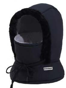 1 件男女通用时尚个性化多功能街头风格防风保暖户外骑行拉法帽滑雪面罩围巾无檐帽，冬季厚保暖内衬