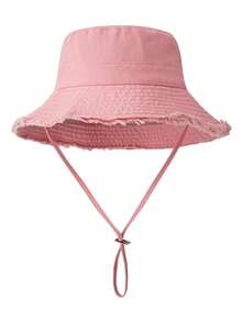 1顶带金属字母的渔夫帽，毛边设计，简约百搭，尽显优雅高端气质，可折叠便携，适合日常出行、旅行、徒步、骑行、海滩、主题公园、写生、派对等场合。 - 彩色 - 查看 5