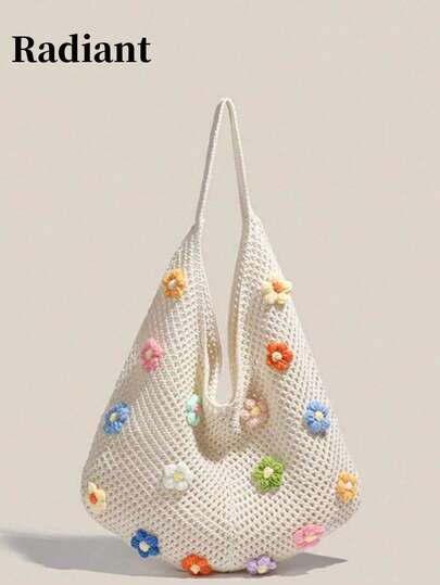 Summer New Beach Holiday Style Casual Fashion Straw Tote Bag For Women, Large Capacity Shoulder Shopping Handbag