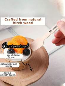 1pc Wooden Customizable Laser Engraved Text Mini Teaspoons For Honey, Tasting Spoons, Perfect For Christmas, Halloween, Thanksgiving, Graduation, Home & Kitchen, Food Service Tableware - Multicolor - View 7