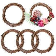3pcs Natural Grapevine Wreath Rattan Wreath Dried Round Ring For DIY Christmas Craft, Front Door Wall Hanging, Wedding And Party Decor, Photo PropsTwig