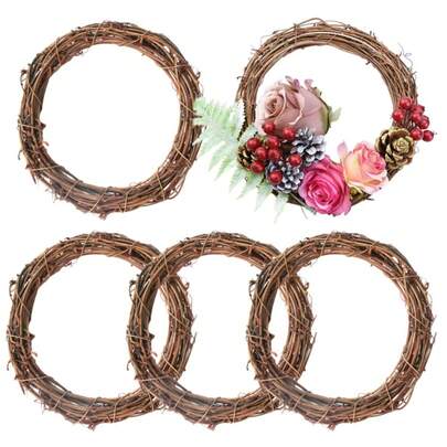 3pcs Natural Grapevine Wreath Rattan Wreath Dried Round Ring For DIY Christmas Craft, Front Door Wall Hanging, Wedding And Party Decor, Photo PropsTwig