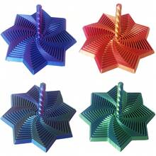 3D Printed Expanded Sensory Fidget Star, Fractal Fidget Hexagon With Handles, Honeycomb Whirling Spiral Design, Stress Relief Whirling Spiral - Multicolor - View 2