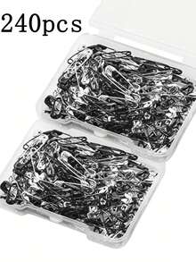 120pcs/Box Mini Pins, Suitable For DIY Clothing And Crafts - Black And White Colors - Durable And Rust-Resistant