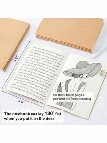 10pcs Matte Surface Soft Leather Notebook Bulk Packaging Office School Essential For Sketching Blank Lined Options Durable Stitched Binding Perfect For Meetings Notes To Do Lists Retro Style - 卡其色 - 查看 2