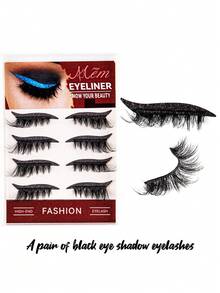 Set combo di ombretti e ciglie finte, include eyeliner glitterato adesivo e ciglie finte, impermeabile, senza colla necessaria, adatto per trucco da festa e palcoscenico, ideale per principianti