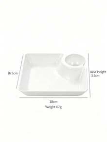 4-Piece Set Of Plates: Potato Chip Plate, Sushi Plate, Dumpling Plate, Square Dim Sum Plate, Reusable Food Container, Sauce Separation Plate, Dessert Plate - View 5