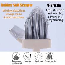 2 In 1 Floor  Scrub  Adjustable VSd Cleaning Wit Long andle Batro Ken Cre Squeegee 120 ree ting Re ead Deck  Deck Ti Scrub es  Cleaning Kaki - Caqui - Ver 2