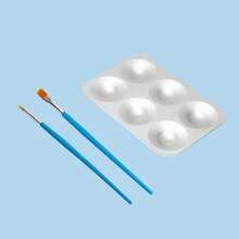 Paleta de pigmentos de pintura de aluminio, paleta, herramientas de cerámica, paleta de aluminio - cuadrado de 6 agujeros - Ver 12