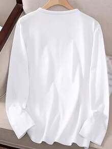 Christmas Christmas Outfit Women Christmas Decor [Soft Women's T-Shirt] Soft Beige Women's Casual Long Sleeve Crew Neck T-Shirt |   Colorful Heart Graphic Print, Machine Washable, Regular Fit Top For Fall & Winter, Comfortable Texture Long Sleeve Tops Women Winter Clothes For Women Fall Clothes For Women - Đỏ - Xem 7
