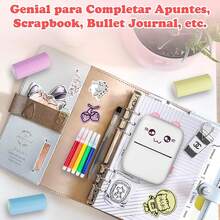 Lostrain Mini Impresora Termica, Impresora Portátil Instantánea con 14 Rollos de Papel,Printer Instantánea Bluetooth sin Tinta para iOS y Android,Ideal para Etiquetas/Notas/Tareas Escolares/Fotos - 1 - Ver 7