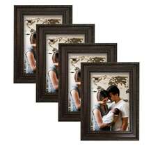 1pc/4pcs Vintage Textured Gallery Photo Frames, 3.5x5", 4x6", 5x7", 6x8", 8x10" Size Options, Suitable For Tabletop Display Or Wall Decor, Great For Display Cabinet, Fireplace, Nightstand, Entryway, Living Room (Photo Paper Included Randomly) - Brown - View 4
