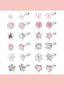 12 قطعة/مجموعة من أقراط الأذن الفاخرة البسيطة، أقراط أنيقة وأنيقة للنساء