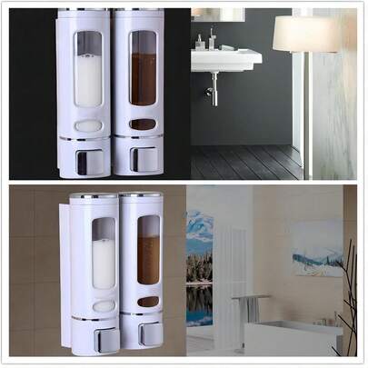 Dispensador de jabón, 2 piezas de 400ml, dispensador de pared recargable, para baño, cocina y fregadero doméstico