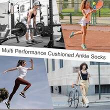 9 Pares Calcetines Deportivos para Hombre y Mujer, Calcetas Antideslizantes Duradero, Calcetines de Corte Bajo Transpirable, Tobilleros de Algodón, Algodon Transpirables - 1 - Ver 3