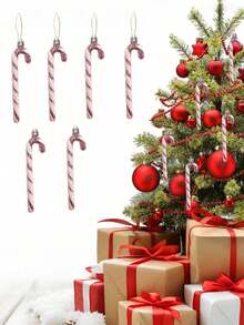 6/12 cái-Đồ trang trí kẹo Giáng sinh, Đồ trang trí cây thông Noel hình cây gậy lấp lánh màu hồng, Mặt dây chuyền hình cây gậy nhựa trang trí ngày lễ 5,5 inch, Mặt dây chuyền hình cây gậy kẹo để trang trí cây thông Noel, Đồ trang trí treo cây thông Noel, Đồ trang trí nhà Giáng sinh Quà tặng Giáng sinh, Đồ dùng cho tiệc Lễ Tạ ơn, Đồ dùng cho tiệc năm mới, Đồ dùng cho tiệc tại nhà - Nhiều màu - Xem 5