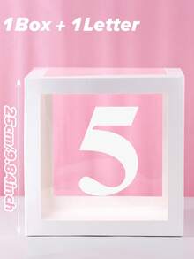 1pc 25cm White Number Transparent Box(Box&Letter), Transparent Balloon Box Gift Box, DIY Free Combination Numbers,Birthday Party Background Decoration Box, 1st Birthday Party Scene Setting Number Box, Babe Shower Decoration, Transparent Balloon Box Gift Box, Gender Reveal Party Decor Balloon Box, Room Decor Balloon Storage Box, Party Background Photography Props, Party Favor