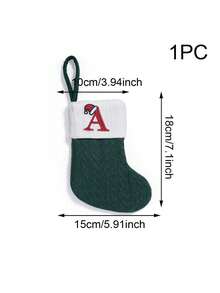 1pc Green Mini Christmas Stocking, Christmas Decoration For Party, Home, Room, Christmas Tree,Christmas - Green - View 9