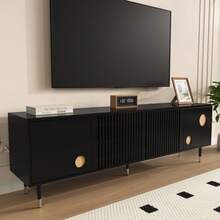Television Stands & Entertainment Centers - Black + MDF - View 7