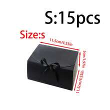 3/5/15件带盖礼品盒，白色黑色10.6X8X3.2英寸礼品盒，伴娘求婚盒（带丝带），牛皮纸盒，适用于婚礼、包装、礼物、生日、圣诞节、派对