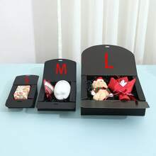 10pcs/5pcs/2pcs - White/Black/Pink/Brown Gift Box With Lid, Gift Box With Ribbon For Bridesmaid Proposal Box, Gift Box For Wedding, Birthday Gift, Shower Party And Other Parties, Valentine's Day Gifts, Valentine Day,Packaging, Birthday, DIY Making, Beauty Storage BOX - Black - View 4
