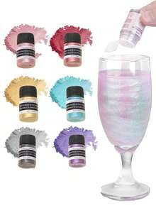 1/2pcs Edible Lustrous Glitter Powder Cake Decorating Kit, 10 Colors Drink Powder Dust, Cake Decorations, Glitter Set, Sprinkle For Cookies, Cupcakes, Chocolates And Parties, 15g/Bottle - Multicolor - View 7