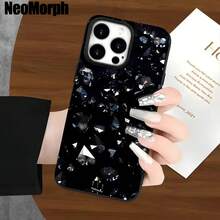 Fundas y carcasas protectoras para teléfono con diseño de flash negro y orificios grandes. Compatibles con phone 16 Pro Max, 16, 15 Pro, 14, 14 Plus/14 Pro Max, 13, 13 Pro, 12 Pro, 11/11 Pro. Regalos para cumpleaños y festividades - Negro - Ver 4