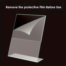 2 piezas Soporte inclinado de acrílico de 4x6 pulgadas: Soporte inclinado para exhibir letreros, menús, volantes y documentos - Organizador de escritorio transparente para cafés, tiendas, oficinas, bares y restaurantes