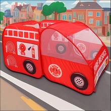 Large Size Dual-Ladder Fire Truck Children's Tent, Indoor & Outdoor Fire Truck Theme Playhouse, Kids Role Play Themed Tent, Suitable For Boys & Girls, Best Birthday & Holiday Gift, Imaginative Role-Playing Game