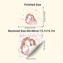 1/ 2 Sheets Cute Princess Teddy Bear Wall Stickers - 4 Styles Princess Decals,Removable Nursery Decals For Baby Girl Room Decor, Pink Gold Theme, Dreamy Wall Art & Cute Animal Stickers & Stars Clouds Balloons Design - Multicolor - View 14