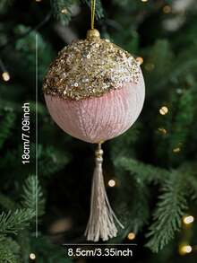 1 قطعة زينة شجرة عيد الميلاد - ديكور أنيق على شكل بالون ذهبي وزهري مع حلقة للتعليق، لا يحتاج إلى كهرباء، لشجرة عيد الميلاد الداخلية/الخارجية، إكليل، أغاليط، ديكورات عيد الميلاد الاحتفالية، ديكورات شجرة عيد الميلاد، تفاصيل منزلية موسمية، شرابات زخرفية، زينة، تعليق زخرفي، ديكورات منزلية، تزيين إكليل، زينة عيد الميلاد خفيفة الوزن ديكورات غرفة الشتاء