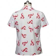 Kramer - Camisa de langosta con botones, camisa blanca de manga corta, camisas hawaianas - XL + blanco - Ver 4