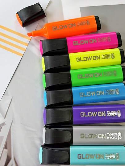 8 pezzi Evidenziatori dai colori brillanti/pastello, pennarelli con punta a scalpello per diario, scuola e forniture per ufficio