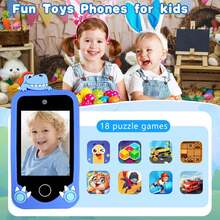 Upgraded Kids Smart Phone Toy, Mini Children's Dinosaur Mobile Toy, 2.8 Inch Touch Screen With Learning, Games & Music Player, Perfect For 3-12 Year Old Kids Christmas Birthday Gift, Includes 32G SD Card - Multicolor - View 5