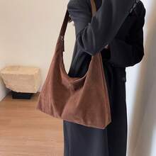 Luxury Brown Suede Hobo Bag – Premium Quality Handheld Tote With Spacious Interior, Perfect For Business Meetings, Weekend Getaways & Daily Elegance, Autumn/Winter Fashion Statement