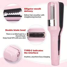 1 X AutoPro USB Rechargeable Electric Hair Straightener, Electric Detachable Scissors, Anti-Frizz Hair Straightening Device, Automatic Anti-Frizz Control, High-Speed Blades, Low Noise Home Haircutting Tool, Holiday Gift - Multicolor - View 2