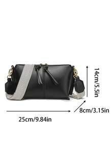 女士PU皮革单肩斜挎包，简约百搭时尚小手提包，适合通勤和购物，2025新款