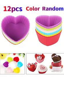 12/ 24pcs Reusable Dopamine Silicone Baking Cups, Suitable For Parties, Family Gatherings, Halloween Home Baking Muffins And Cupcakes, With Easy-To-Demold Baking Molds - Multicolor - View 15