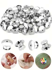 10/30 szt. metalowych zapięć z blokadą na szpilkę - wytrzymały stop, emaliowane szpilki do klapy, do tworzenia biżuterii, rękodzieła, szycia i projektów DIY - bezpieczne metalowe zapięcie do broszek, szpilek i akcesoriów, materiały do rękodzieła, eleganckie metaliczne wykończenie, metalowa konstrukcja, metalowa szpilka, agrafka, szpilka do plecaka, uchwyt na kołnierzyk, zapięcie do broszki, materiały do tworzenia broszek, szpilka do broszki do rękodzieła
